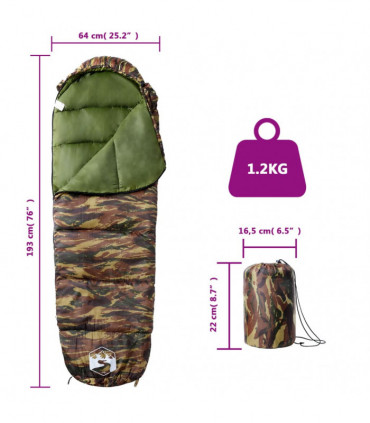 vidaXL Mummy Sleeping Bag for Adults Camping 3 Seasons
