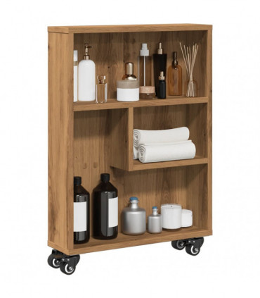 vidaXL Narrow Storage Trolley Artisian Oak 48x13x68 cm Engineered Wood