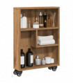 vidaXL Narrow Storage Trolley Artisian Oak 48x13x68 cm Engineered Wood