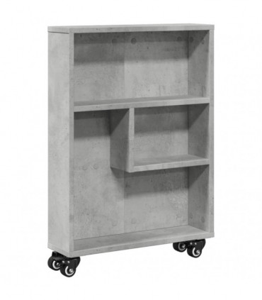 vidaXL Narrow Storage Trolley Concrete Grey 48x13x68 cm Engineered Wood
