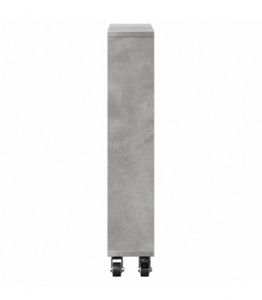 vidaXL Narrow Storage Trolley Concrete Grey 48x13x68 cm Engineered Wood