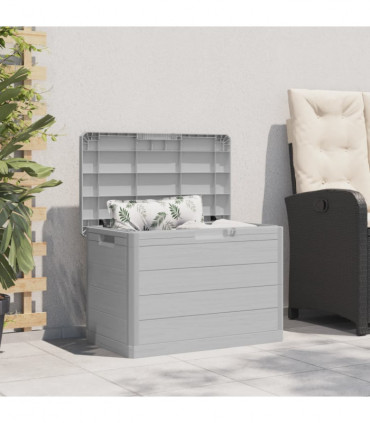 vidaXL Outdoor Cushion Box Grey 77.5x44.5x53 cm Polypropylene