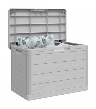 vidaXL Outdoor Cushion Box Grey 77.5x44.5x53 cm Polypropylene