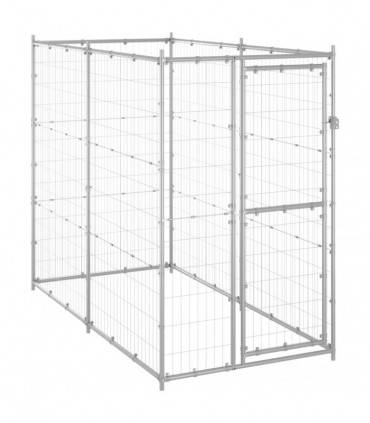 vidaXL Outdoor Dog Kennel Galvanised Steel 110x220x180 cm