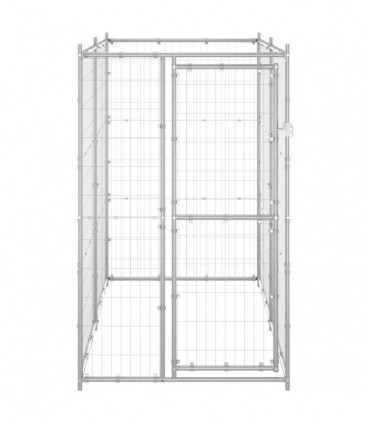 vidaXL Outdoor Dog Kennel Galvanised Steel 110x220x180 cm