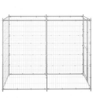 vidaXL Outdoor Dog Kennel Galvanised Steel 110x220x180 cm