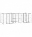 vidaXL Outdoor Dog Kennel Galvanised Steel 12.1 m²