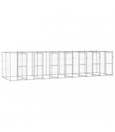 vidaXL Outdoor Dog Kennel Galvanised Steel 16.94 m²