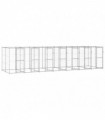 vidaXL Outdoor Dog Kennel Galvanised Steel 16.94 m²