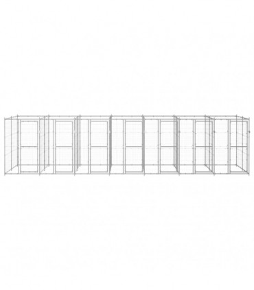 vidaXL Outdoor Dog Kennel Galvanised Steel 16.94 m²