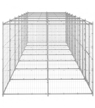 vidaXL Outdoor Dog Kennel Galvanised Steel 16.94 m²
