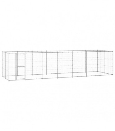 vidaXL Outdoor Dog Kennel Galvanised Steel 16.94 m²