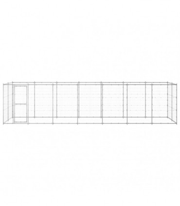 vidaXL Outdoor Dog Kennel Galvanised Steel 16.94 m²