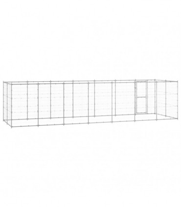 vidaXL Outdoor Dog Kennel Galvanised Steel 16.94 m²