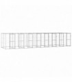 vidaXL Outdoor Dog Kennel Galvanised Steel 19.36 m²