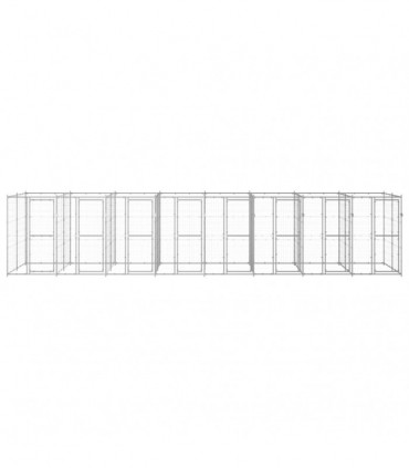 vidaXL Outdoor Dog Kennel Galvanised Steel 19.36 m²