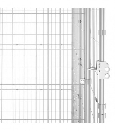 vidaXL Outdoor Dog Kennel Galvanised Steel 19.36 m²