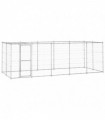 vidaXL Outdoor Dog Kennel Galvanised Steel with Roof 12.1 m²