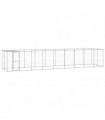 vidaXL Outdoor Dog Kennel Galvanised Steel with Roof 21.78 m²