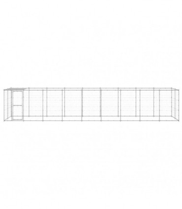 vidaXL Outdoor Dog Kennel Galvanised Steel with Roof 21.78 m²