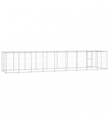 vidaXL Outdoor Dog Kennel Galvanised Steel with Roof 21.78 m²