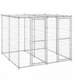 vidaXL Outdoor Dog Kennel Galvanised Steel with Roof 4.84 m²