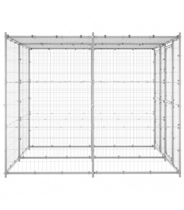 vidaXL Outdoor Dog Kennel Galvanised Steel with Roof 4.84 m²