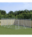 vidaXL Outdoor Dog Kennel Silver 4x8x2 m Galvanised Steel