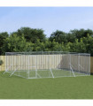vidaXL Outdoor Dog Kennel Silver 6x6x2 m Galvanised Steel