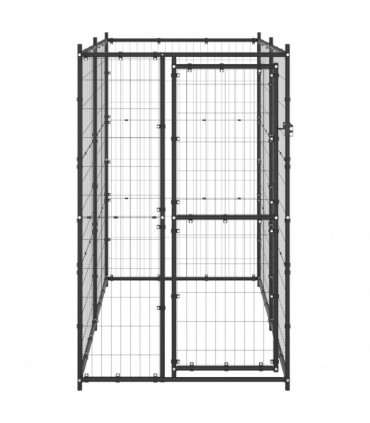 vidaXL Outdoor Dog Kennel Steel 110x220x180 cm