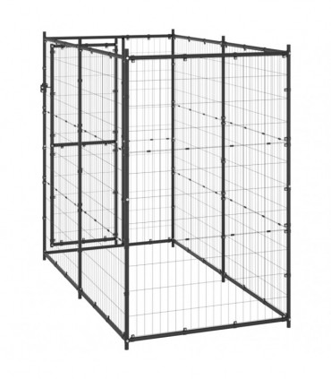 vidaXL Outdoor Dog Kennel Steel 110x220x180 cm