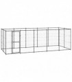 vidaXL Outdoor Dog Kennel Steel 12.1 m²