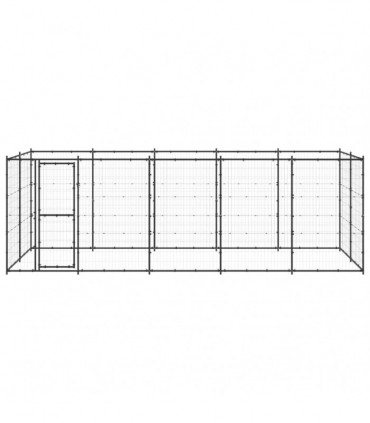 vidaXL Outdoor Dog Kennel Steel 12.1 m²