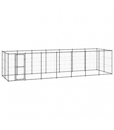 vidaXL Outdoor Dog Kennel Steel 16.94 m²