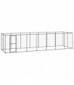 vidaXL Outdoor Dog Kennel Steel 16.94 m²
