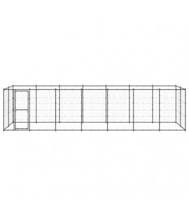 vidaXL Outdoor Dog Kennel Steel 16.94 m²