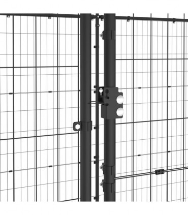 vidaXL Outdoor Dog Kennel Steel 16.94 m²