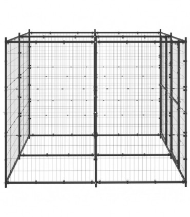 vidaXL Outdoor Dog Kennel Steel 4.84 m²
