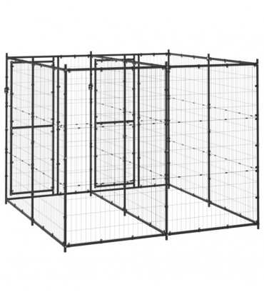 vidaXL Outdoor Dog Kennel Steel 4.84 m²