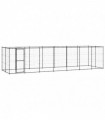 vidaXL Outdoor Dog Kennel Steel with Roof 16.94 m²