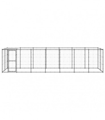 vidaXL Outdoor Dog Kennel Steel with Roof 16.94 m²
