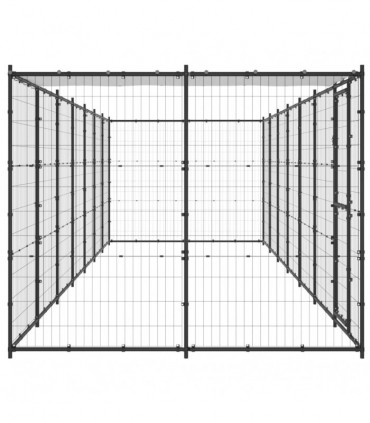 vidaXL Outdoor Dog Kennel Steel with Roof 16.94 m²