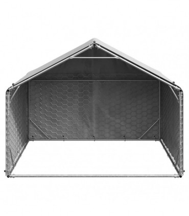 vidaXL Outdoor Dog Kennel with Cover 2x2x1.5 m Galvanised Steel