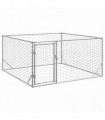 vidaXL Outdoor Dog Kennel with Door 2x2x1 m Galvanised Steel