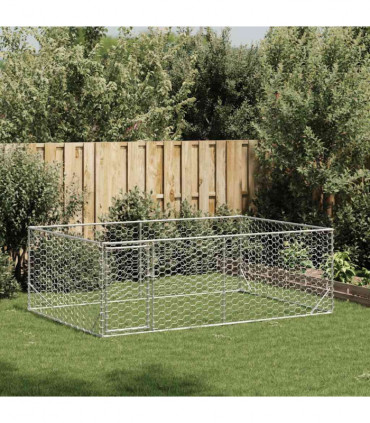 vidaXL Outdoor Dog Kennel with Door 3x2x1 m Galvanised Steel