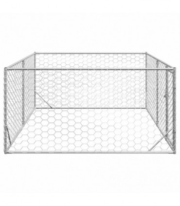 vidaXL Outdoor Dog Kennel with Door 3x2x1 m Galvanised Steel