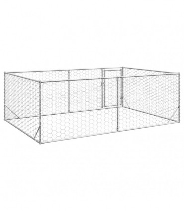 vidaXL Outdoor Dog Kennel with Door 3x2x1 m Galvanised Steel