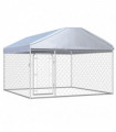 vidaXL Outdoor Dog Kennel with Roof 200x200x135 cm