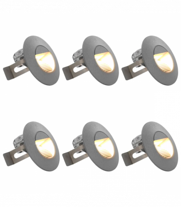 vidaXL Outdoor LED Wall Lights 6 pcs 5 W Silver Round