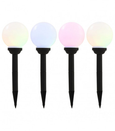 vidaXL Outdoor Solar Lamps 4 pcs LED Spherical 15 cm RGB